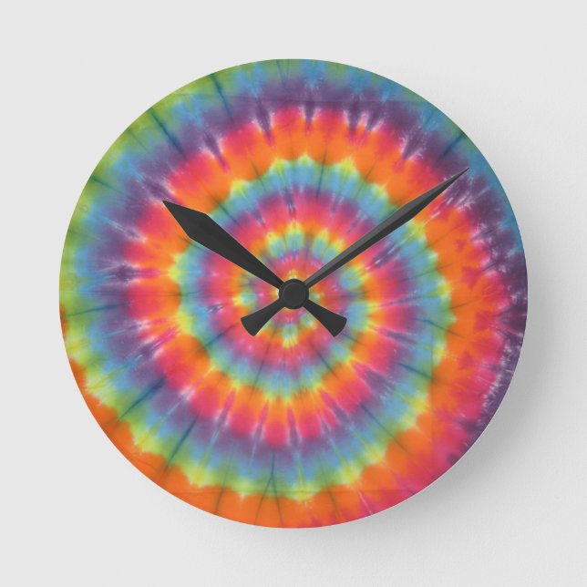 Swirl Tie Dye Round Clock (Front)