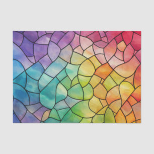 Swirl Tiles Rainbow Glass Decoupage Tissue Paper