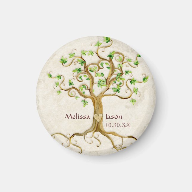 Swirl Tree Roots Antiqued Family Reunion Invite Magnet (Front)