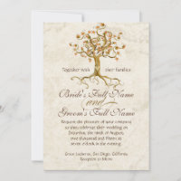Swirl Tree Roots Antiqued Parchment Wedding