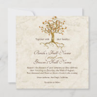 Swirl Tree Roots Antiqued Parchment Wedding