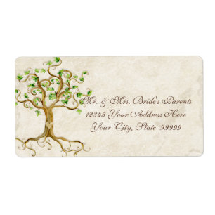 Swirl Tree Roots Antiqued Parchment Wedding Spring