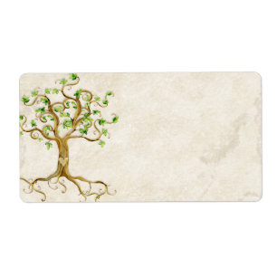 Swirl Tree Roots Antiqued Parchment Wedding Spring