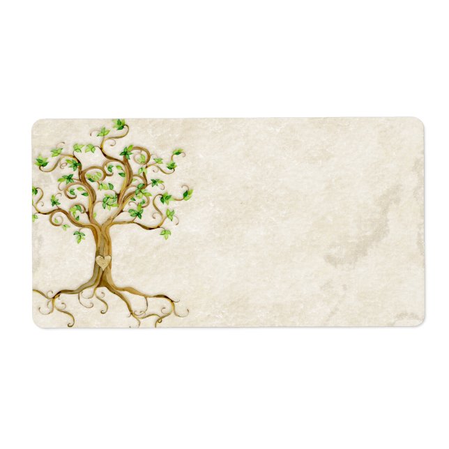 Swirl Tree Roots Antiqued Parchment Wedding Spring (Front)