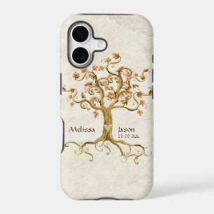 Swirl Tree Roots Antiqued Personalised Names Heart
