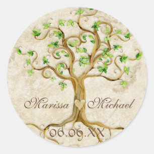 Swirl Tree Roots Antiqued Wedding Matching Seals
