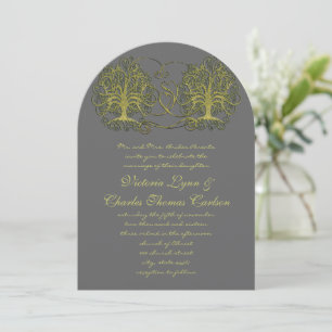 Swirl Tree Roots of Love Wedding Invitation