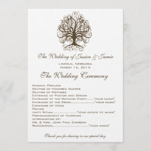 Swirl Tree Wedding Program Programme