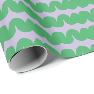 Swirl Wave Stripe Lilac Green Wrapping Paper