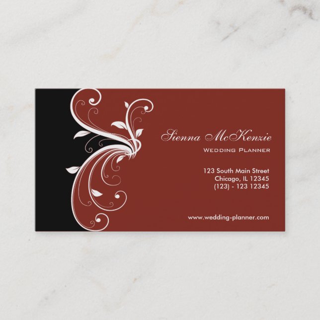 Swirl Wedding Planner Business Card (Front)