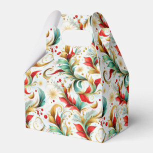 Swirled christmas floral favour box