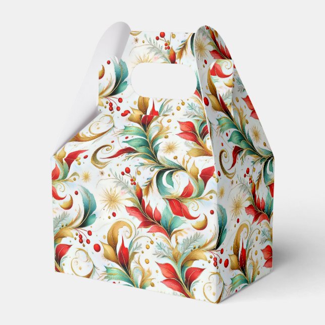 Swirled christmas floral favour box (Front Side)
