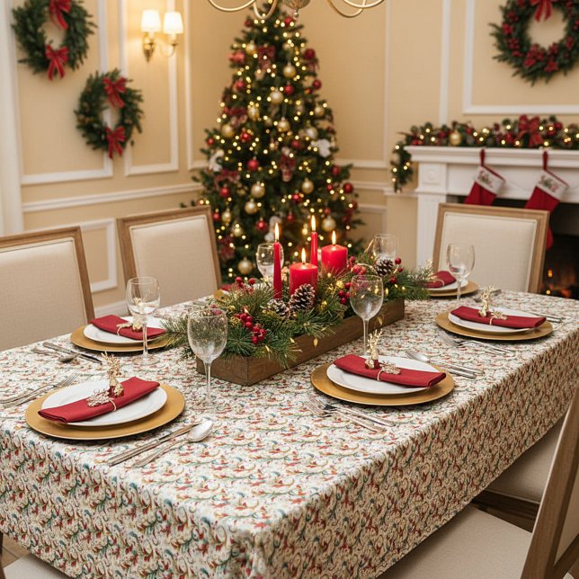Swirled christmas floral tablecloth (Creator Uploaded)