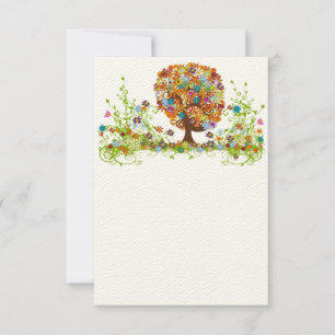 Swirled Flower  Love Tree blank card