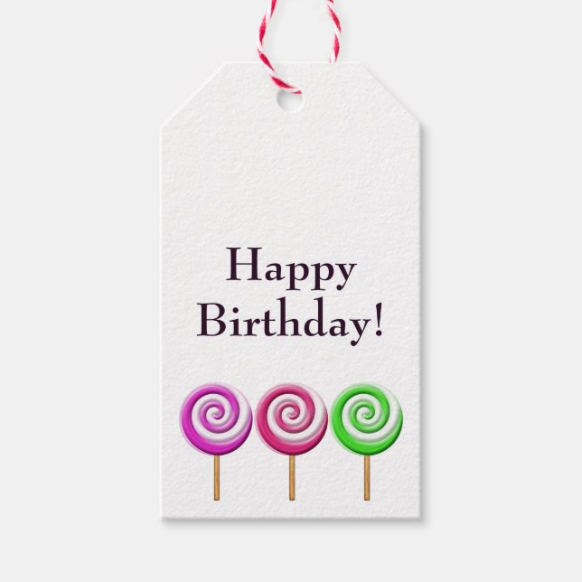 Swirled Lollipops Gift Tag (Front)