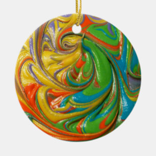 swirled paint ceramic tree decoration