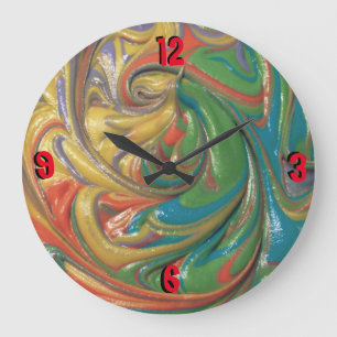 swirled paint large clock