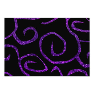 Swirled Pattern, Swirly Style, Glitter - Purple Photo Print