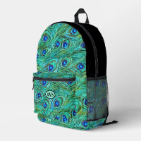 Swirled Peacock Feather Pattern Monogram