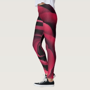 Swirled Red Rose Petals Leggings