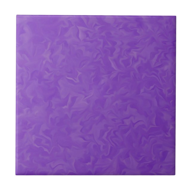 Swirled Shades of Purple Abstract Art Tile (Front)