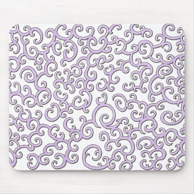 Swirley Purple Doodle Mouse Mat (Front)