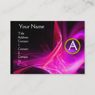 SWIRLGEM MONOGRAM Vibrant black pink violet Business Card