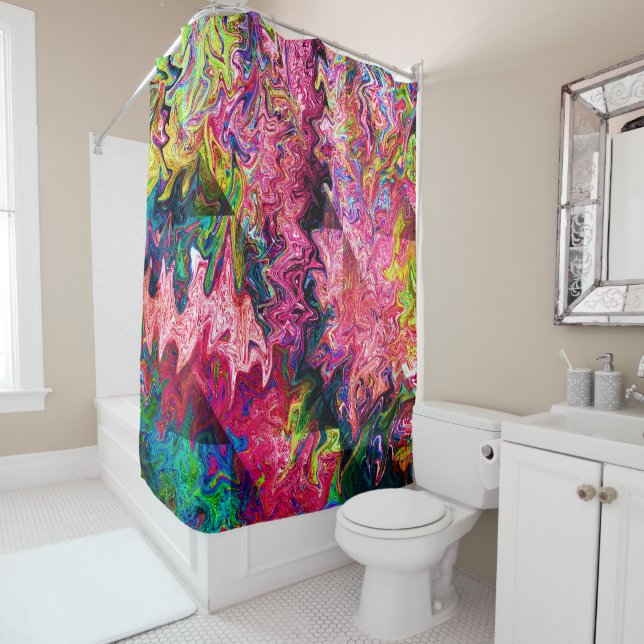 Swirlin' Squigglies..... Shower Curtain (In Situ)