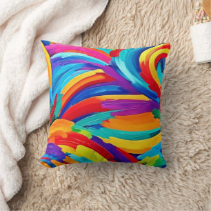 Swirling Abstract Colours Painting Art Cushion