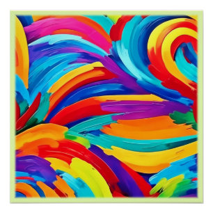 Swirling Abstract Colours Painting Art Poster