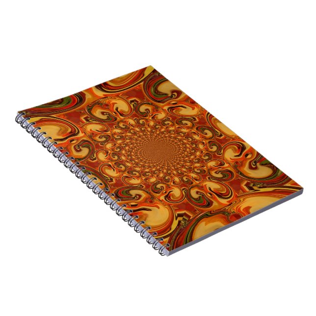 Swirling Abstract  orange, brown, and green tones  Notebook (Right Side)
