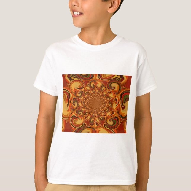 Swirling Abstract  orange, brown, and green tones  T-Shirt (Front)