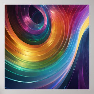 Swirling Bands of Vibrant Colours Poster