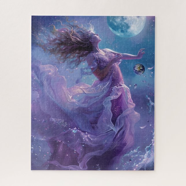 Swirling Blue Angel of Peace Jigsaw Puzzle (Vertical)