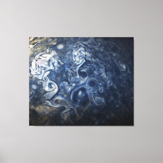 Swirling Blue Clouds of Planet Jupiter Juno Cam Canvas Print