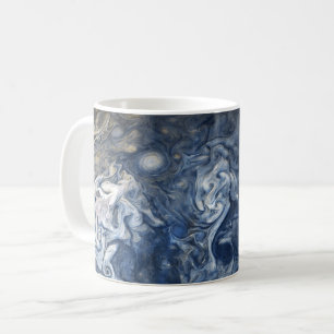 Swirling Blue Clouds of Planet Jupiter Juno Cam Coffee Mug