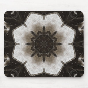 Swirling Brown and Cream Textured Mandala Mouse Mat
