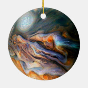 Swirling Clouds Jupiter North Temperate Belt Ceramic Tree Decoration