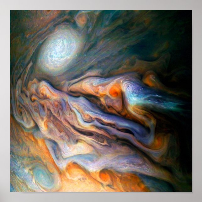 Swirling Clouds Jupiter North Temperate Belt Poster (Front)