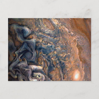 Swirling Clouds of Planet Jupiter Close Up Postcard