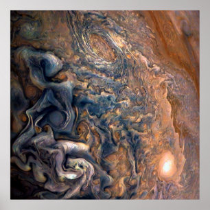 Swirling Clouds of Planet Jupiter Close Up Poster
