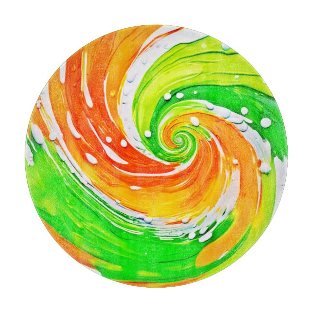 Swirling Colour Vortex Art Cutting Board (Front)