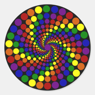 Swirling Colour Wheel Classic Round Sticker
