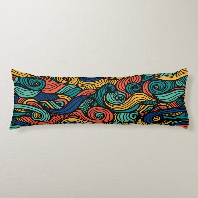 Swirling colours – dynamism for your home body cushion (Front)