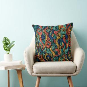 Swirling colours – dynamism for your home cushion