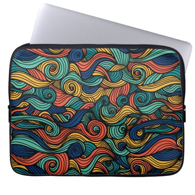 Swirling colours – dynamism for your home  laptop sleeve (Front)