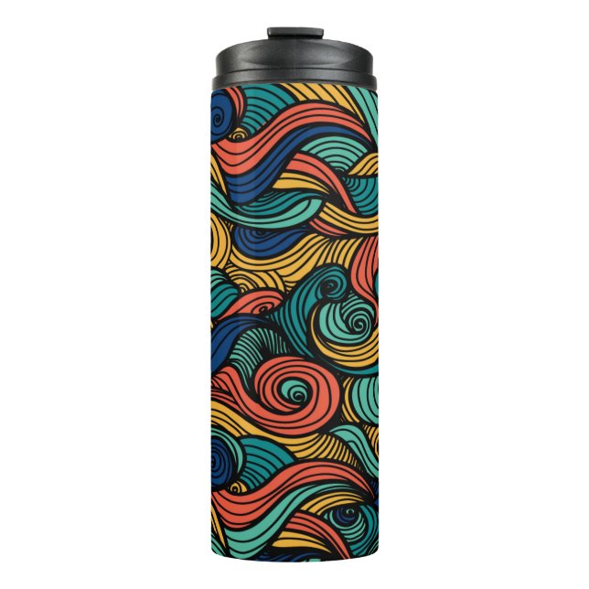 Swirling colours – dynamism for your home  thermal tumbler (Front)