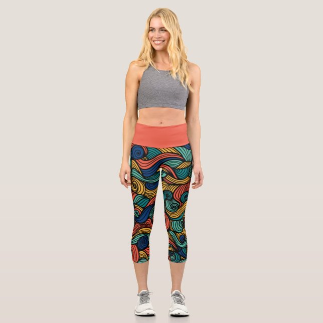 Swirling colours – dynamism for your Style Capri Leggings (Front)