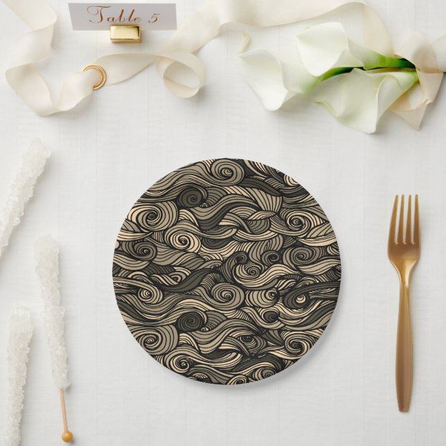 Swirling colours – dynamism for your Style  Paper Plate (Wedding)