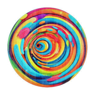 Swirling Colours in Psychedelic Tunnel Cutting Board